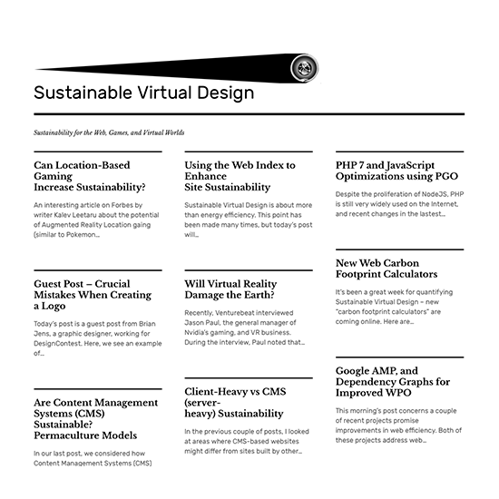 sustainable virtual design, a theory for best practices for web sustainability by pete markiewicz